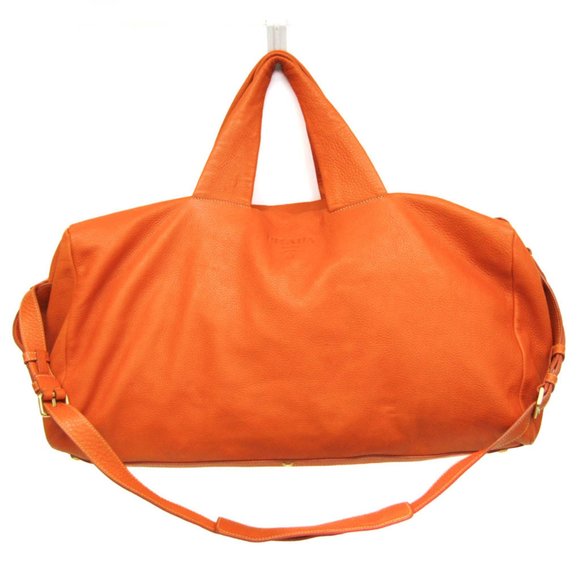 PRADA Orange Leather Boston Bag - Picture 1 of 15